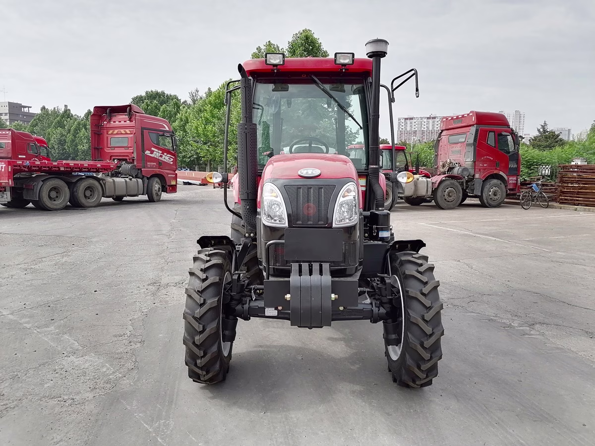 YTO EMF554X cab tractor photographed from the front at a vehicle yard